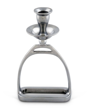 Arthur Court Candlestick Equestrian Horse Stirrup - Cast Aluminum Hand Polished In Silver