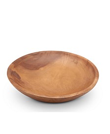 Acacia Wood Serving Bowl for Fruits or Salads Calabash Round Shape Style Large Wooden Single Bowl