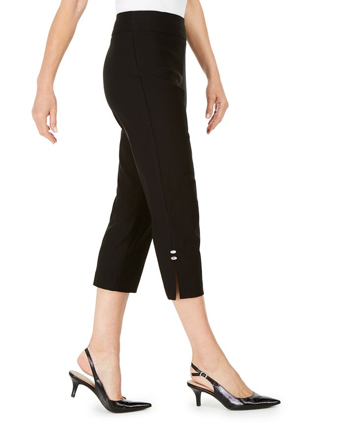 JM Collection Embellished Side-Slit Capri Pants, Created For Macy's - Macy's