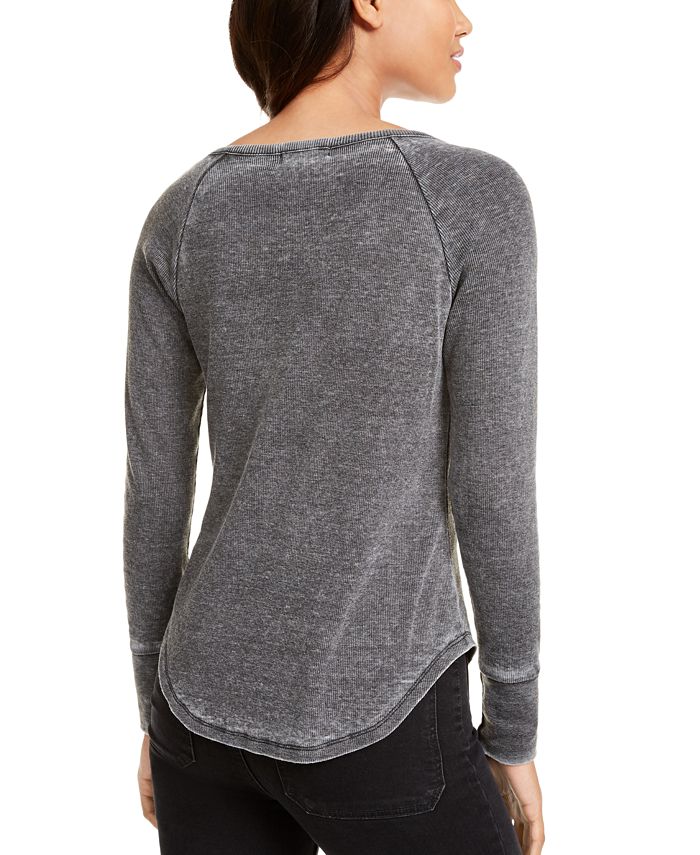Ultra Flirt Juniors' Burnout Henley Top Macy's