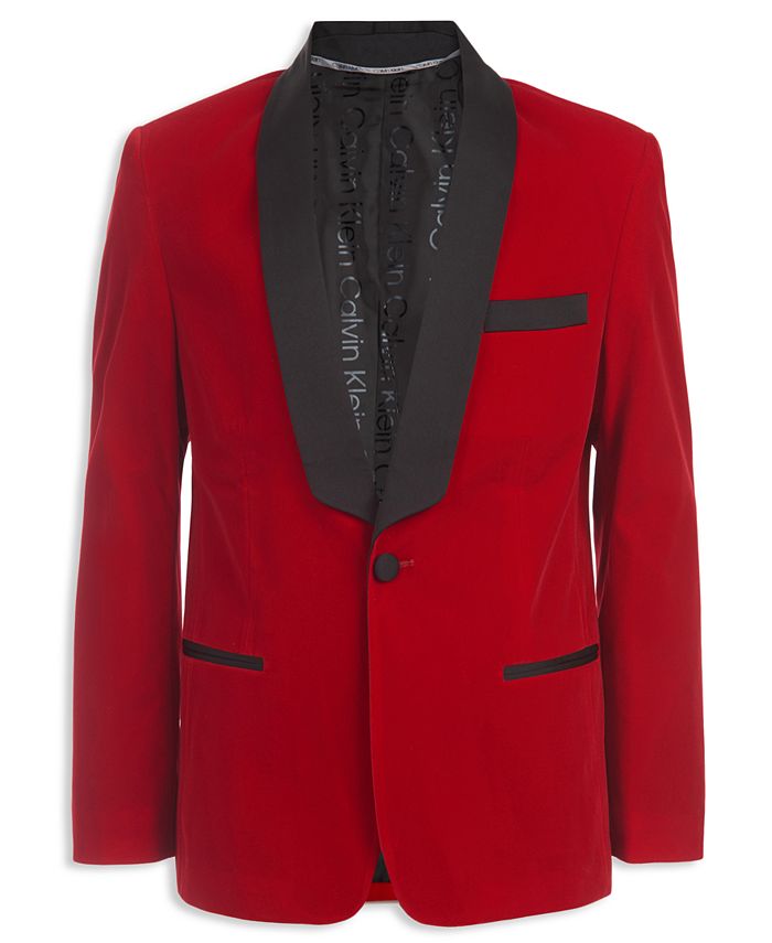 Calvin Klein Big Boys Classic-Fit Velvet Shawl Lapel Suit Jacket - Macy's