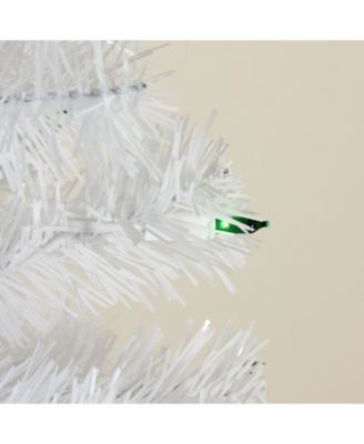 4' Pre-Lit White Artificial Christmas Tree with Green Lights