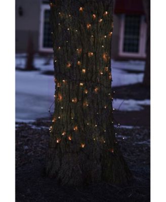 2' x 8' Orange LED Tree Trunk Wrap Christmas Net Lights - Brown Wire