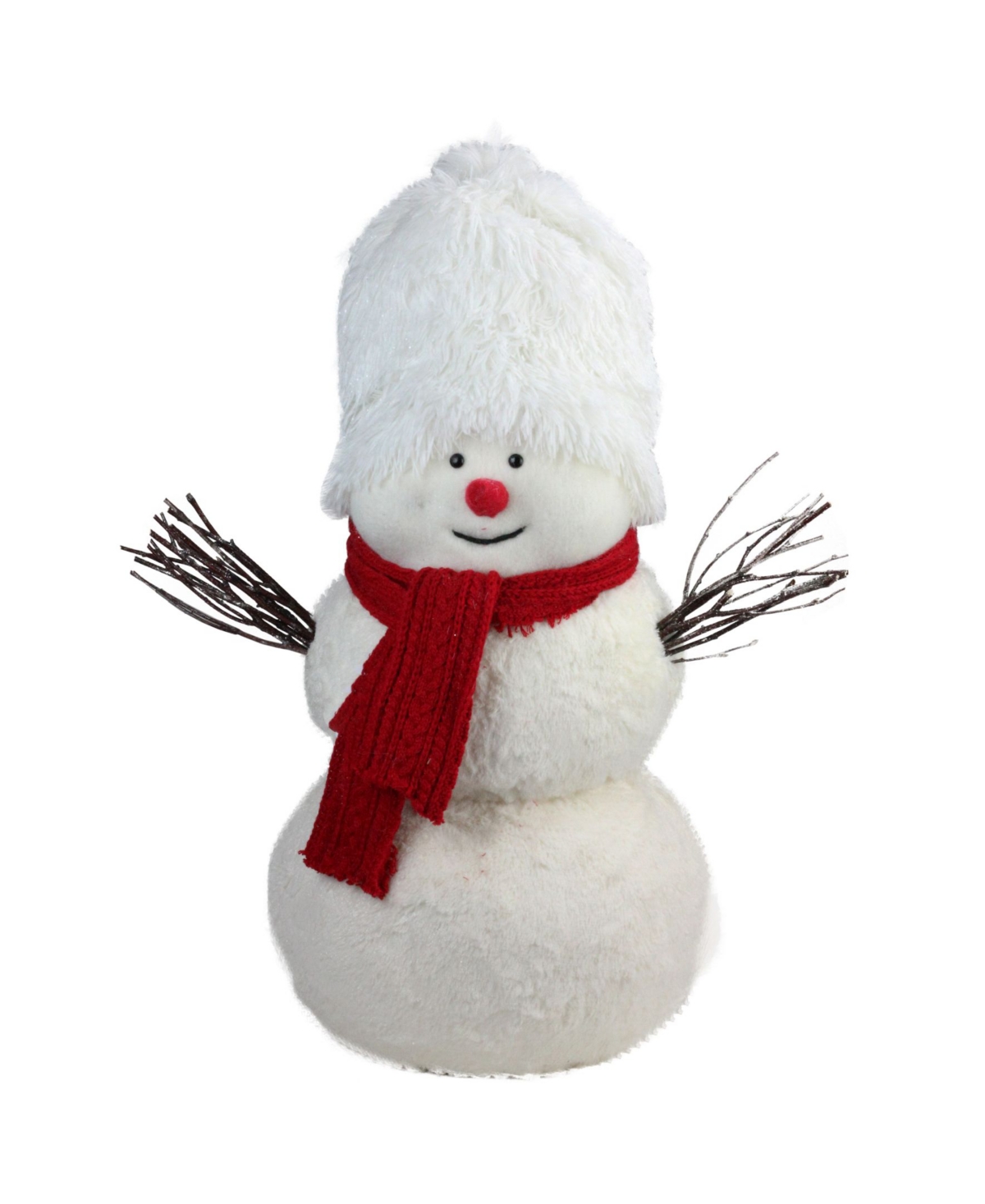 24.5" Snowman with Red Scarf Table Top Decoration - White