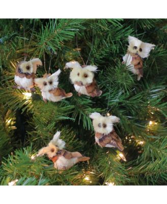 Pack of 6 Holiday Moments Brown and Tan Owl Christmas Ornaments 2.75"