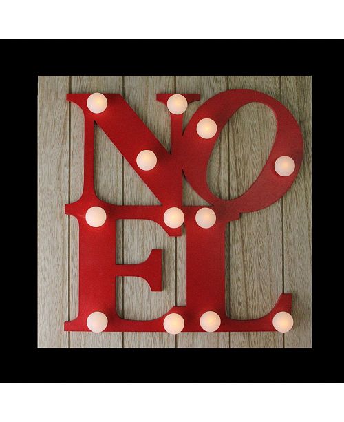 Northlight 10 Candy Apple Red Letter Noel Decorative Battery