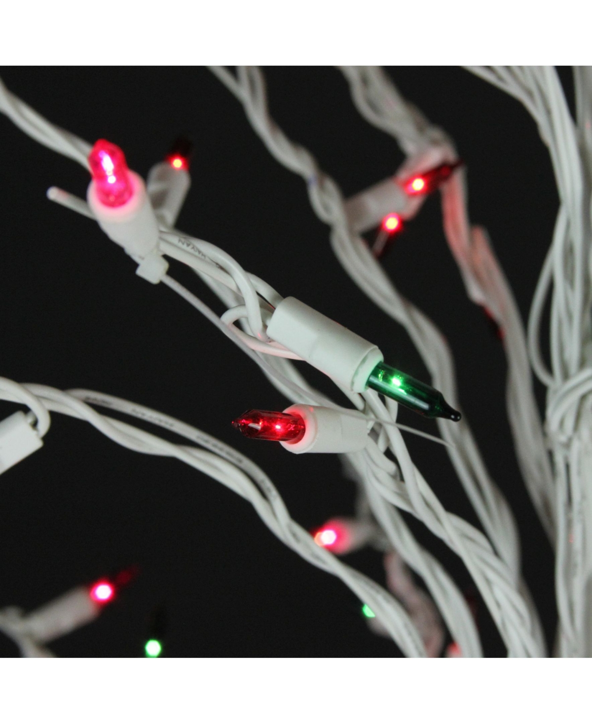 Northlight 6'Lighted Christmas Cascade Twig Tree Outdoor Decoration - Multi Lights - White