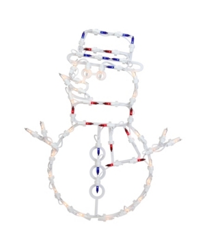 Northlight 18" Lighted Snowman Christmas Window Silhouette Decoration In White