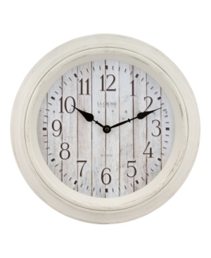 La Crosse Technology La Crosse Clock 404-3036bw 14" Barn Wood Wall Clock In White