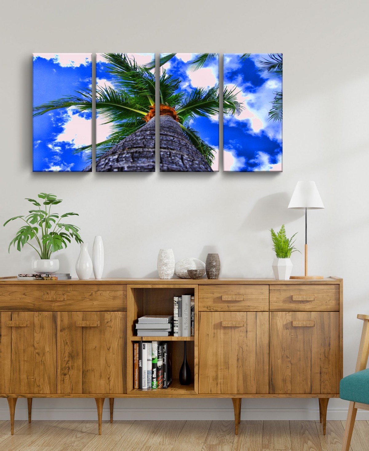 Ready2HangArt Palms Iii 4 Piece Wrapped Canvas Coastal Wall Art Set, 24