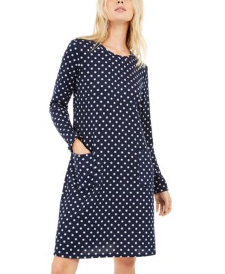 Monteau Petite Dot Print Shift Dress With Pockets Macy s