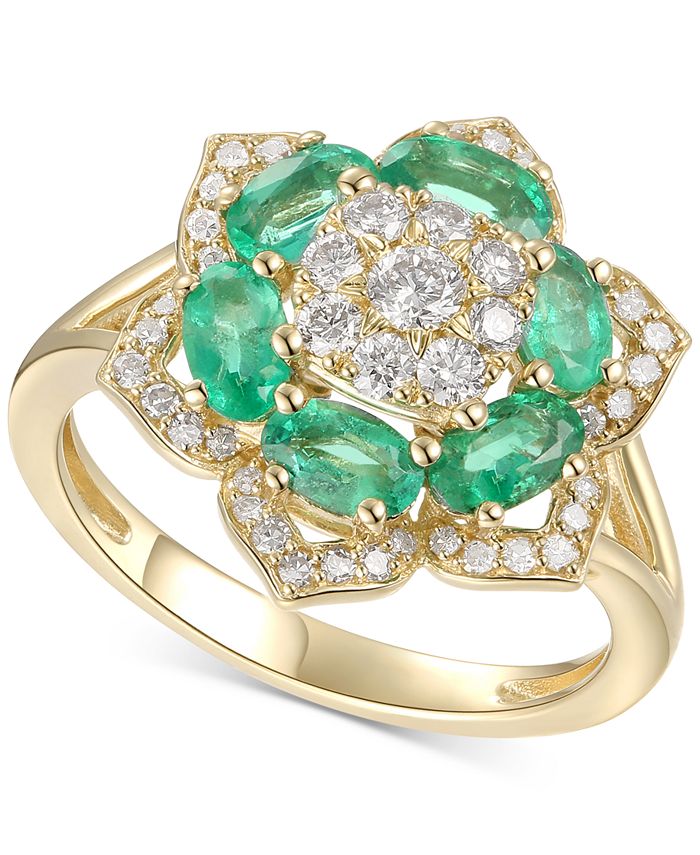 Macy's Emerald (13/4 ct. t.w.) and Diamond (1/2 ct. t.w.) Ring in 14k