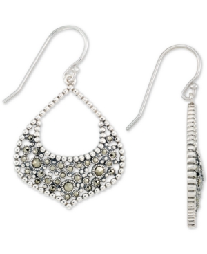 image of Marcasite Drop Earrings in Sterling Silver