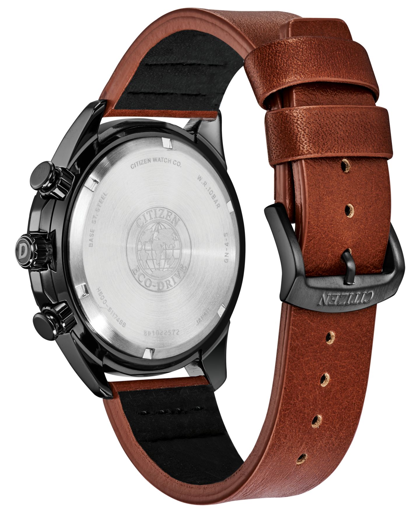 Мужские часы Drive From Citizen Eco-Drive LTR Brown Leather Strap Watch 45mm — фото 3
