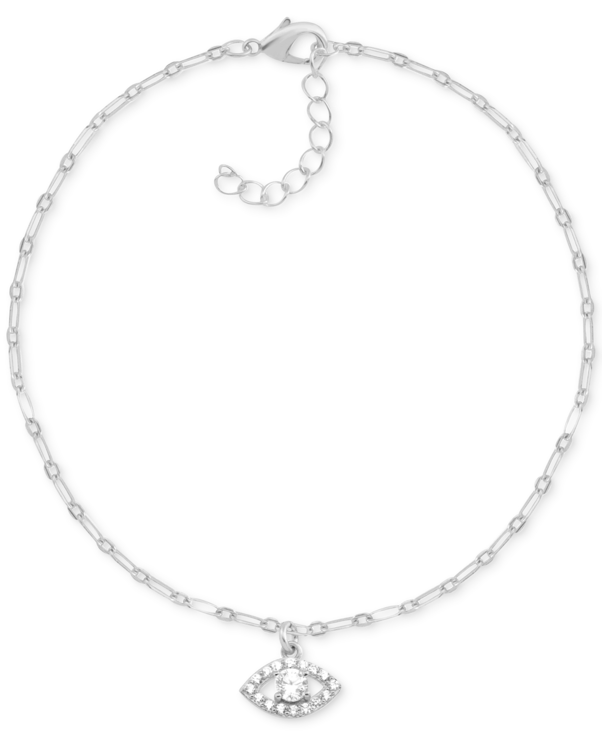 And Now This Crystal Evil Eye Anklet in Silver-Plate - Silver