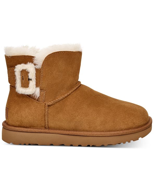UGG® Women's Mini Bailey Fluff Buckle Boots, Created for Macy's