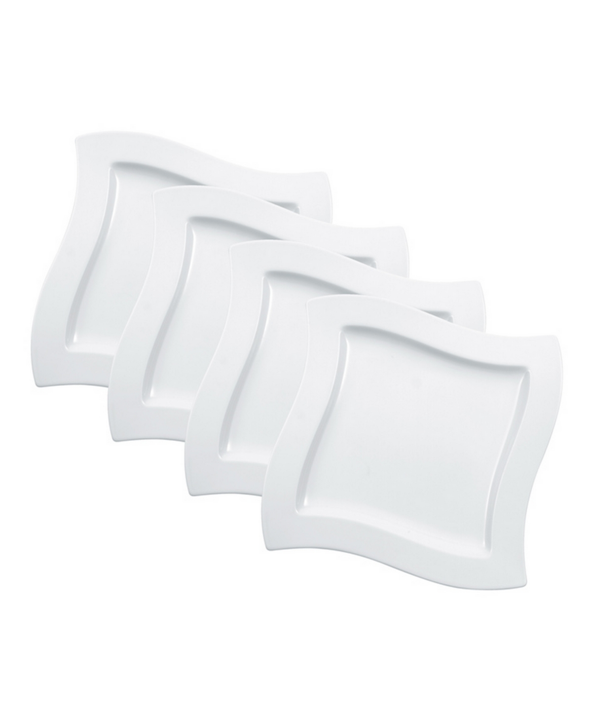 New Wave Square Set/4 Salad Plate - White