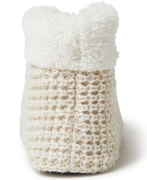 Dearfoams Women&#39;s Textured Knit Bootie Slippers, Online Only & Reviews - Slippers - Shoes - Macy&#39;s
