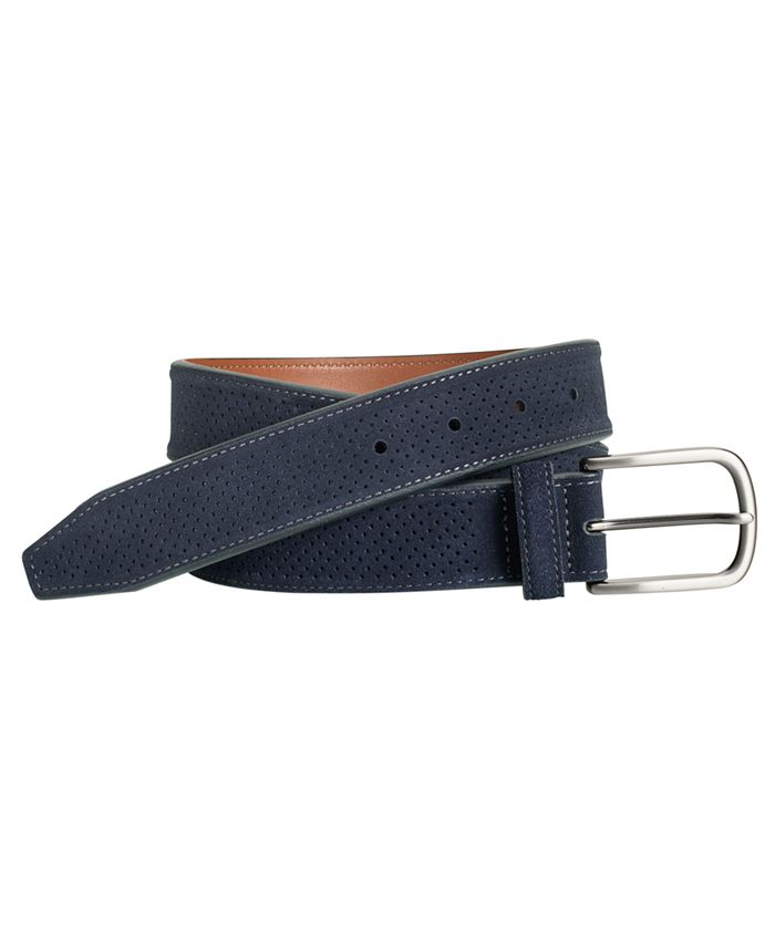 Johnston & Murphy Perfed Suede Belt - Macy's