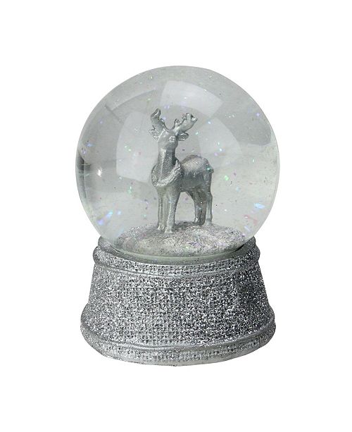 Northlight 5 5 Silver Glittered Reindeer Snow Globe Glitterdome