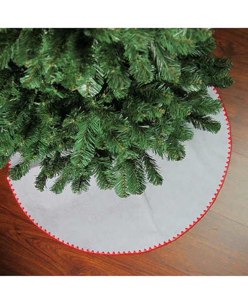 Northlight 26 White With Red Shell Stitching Mini Christmas Tree