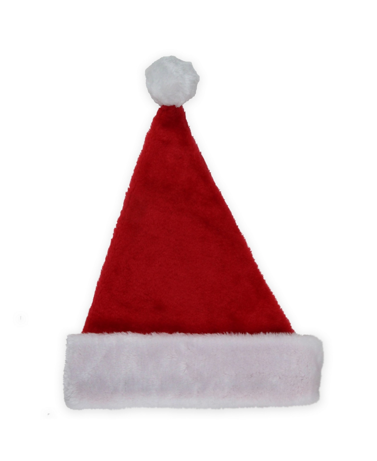 16" Traditional Red and White Plush Christmas Santa Hat - Adult Size Small - Red