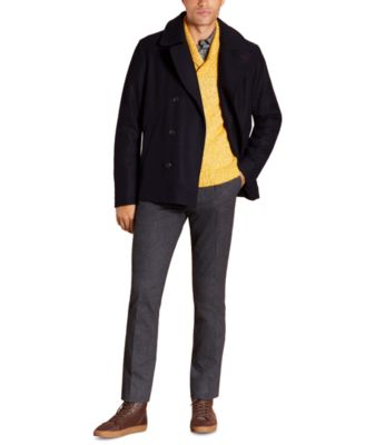 Brooks Brothers Men's Red Fleece Double Breasted Peacoat - Macy's