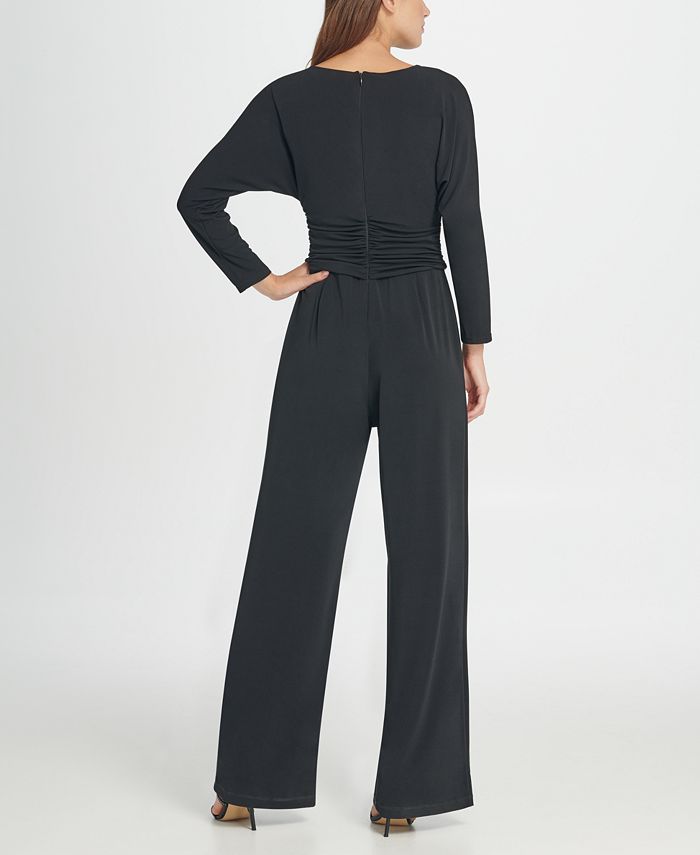 DKNY Jersey Ruched Top Jumpsuit - Macy's