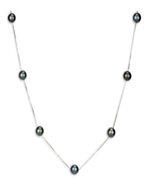 image of Black Tahitian Pearl (8-9mm) Necklace in 14k White or Yellow Gold