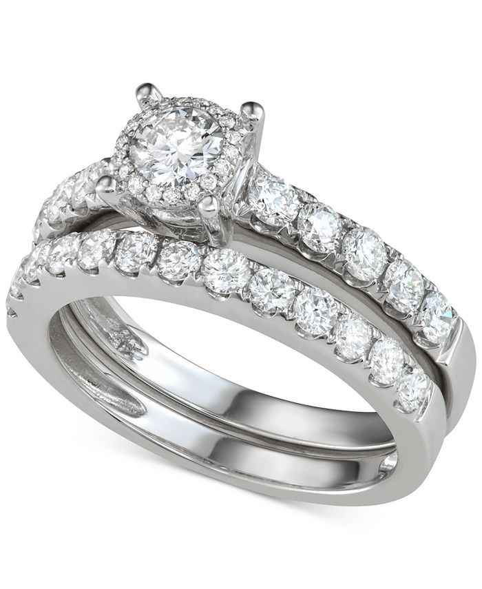 Macy s Diamond Bridal Set 1 1 2 ct. t.w. in 14k White Gold Macy s