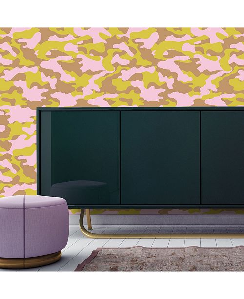Tempaper Cynthia Rowley For Glammo Pink Lemon Gold Self