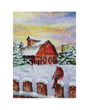 Northlight Led Back Lit Snowy Sunset Barn Scene Christmas Wall Art 1575