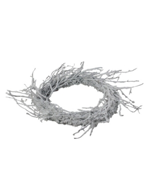 Northlight 24" Snow Flocked And Iridescent Glitter Twig Artificial Christmas Wreath In White