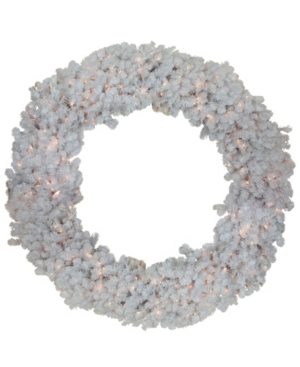 Northlight 72" Huge Pre-lit White Canadian Pine Artificial Christmas Wreath