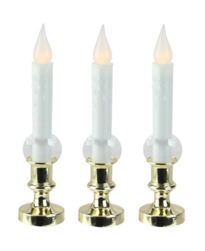 Northlight Set Of 3 Battery Operated Led Flickering Window Christmas Candle Lamps 8.5" In White