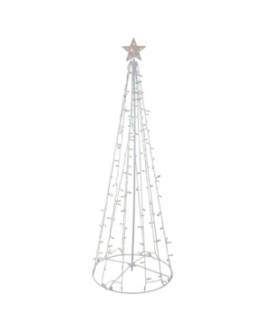 Northlight 6' Red And Green Lighted Twinkling Show Cone Christmas Tree Outdoor Decoration