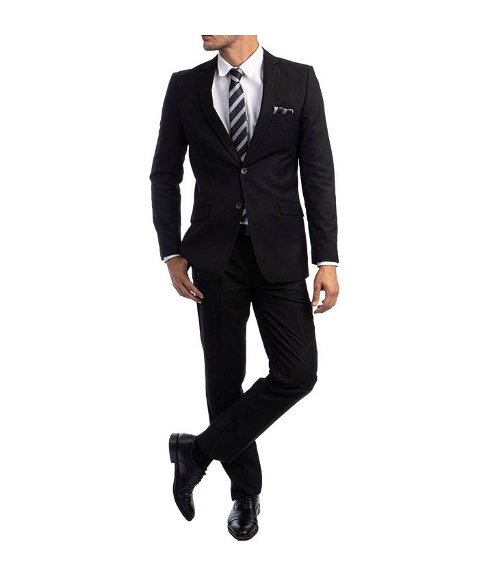 Azzuro Men's Slim Fit Solid Notch Lapel Suit - Macy's