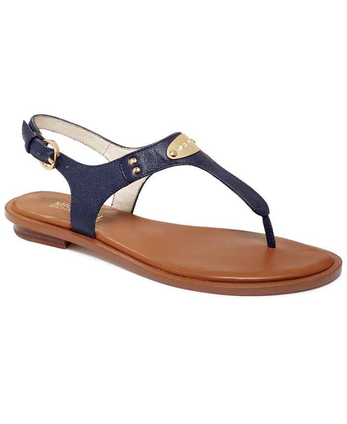 Michael Kors MK Plate Flat Thong Sandals - Macy's