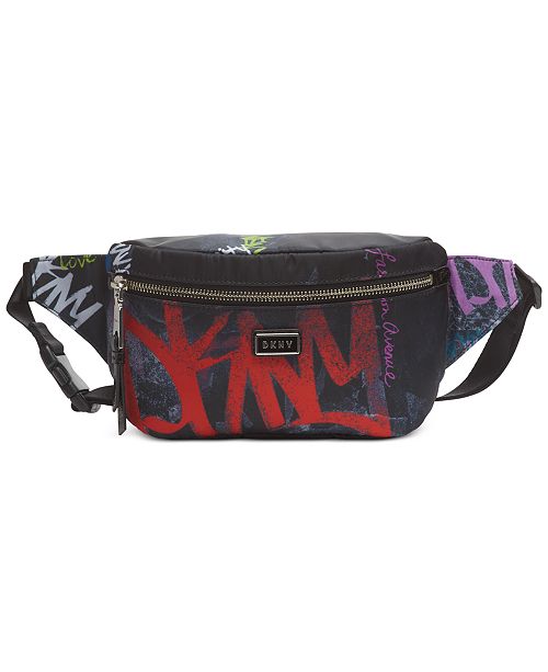 Dkny Gigi Graffiti Logo Belt Bag Created For Macy S Reviews Handbags Accessories Macy S