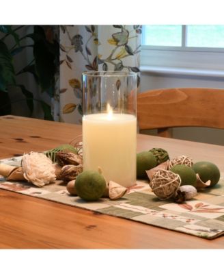 Lumabase 8" Battery Operated Realistic Flame LED Wax Candle in Glass Holder
