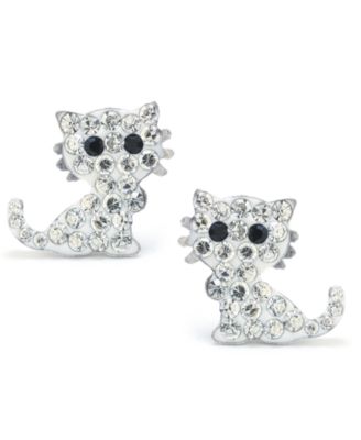 pretty kitty pave linear earrings