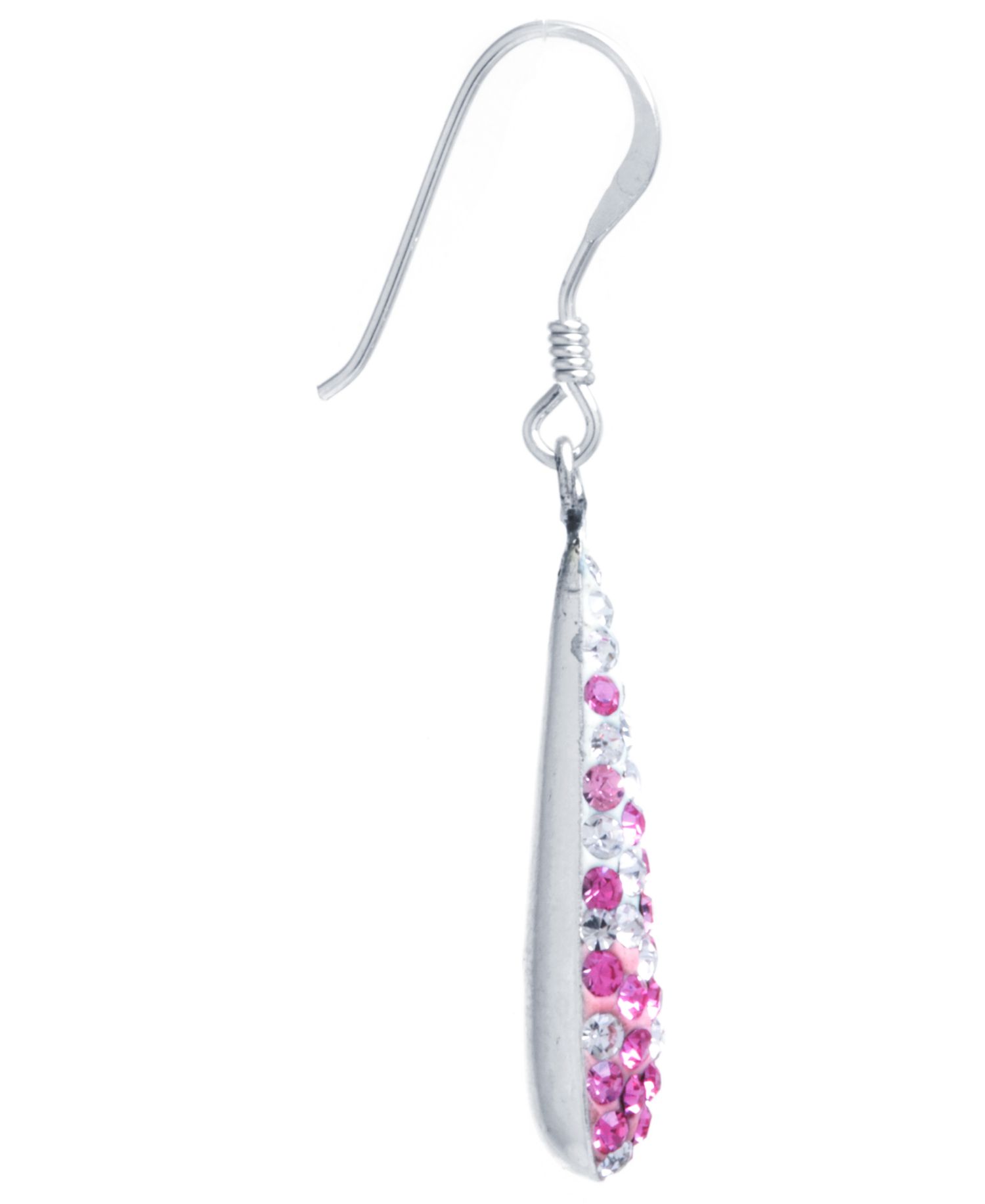 Crystal Pav&eacute; Tear-Shape Drop Earrings in Sterling Silver
