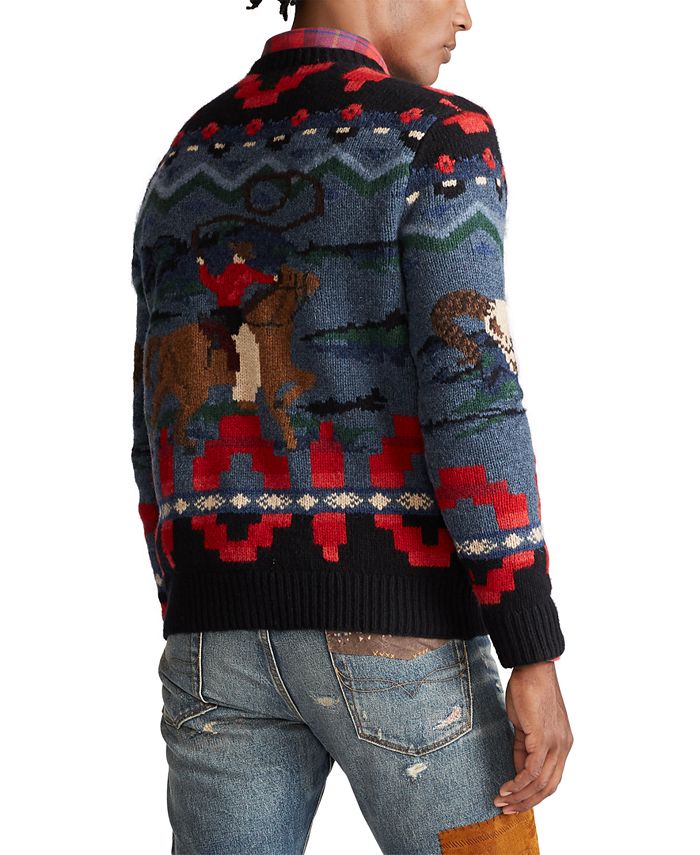 Polo Ralph Lauren Men's Cowboy Hand-Knit Wool Cashmere Sweater & Reviews -  Sweaters - Men - Macy's