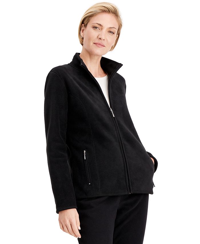 Karen Scott Sport Zip-Up Zeroproof Fleece Jacket, Created for Macy's ...