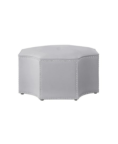 Nicole Miller Fiorella Upholstered Octagon Cocktail Ottoman With