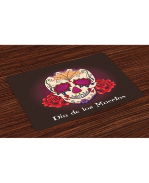 Ambesonne Day of the Dead Place Mats Set of 4