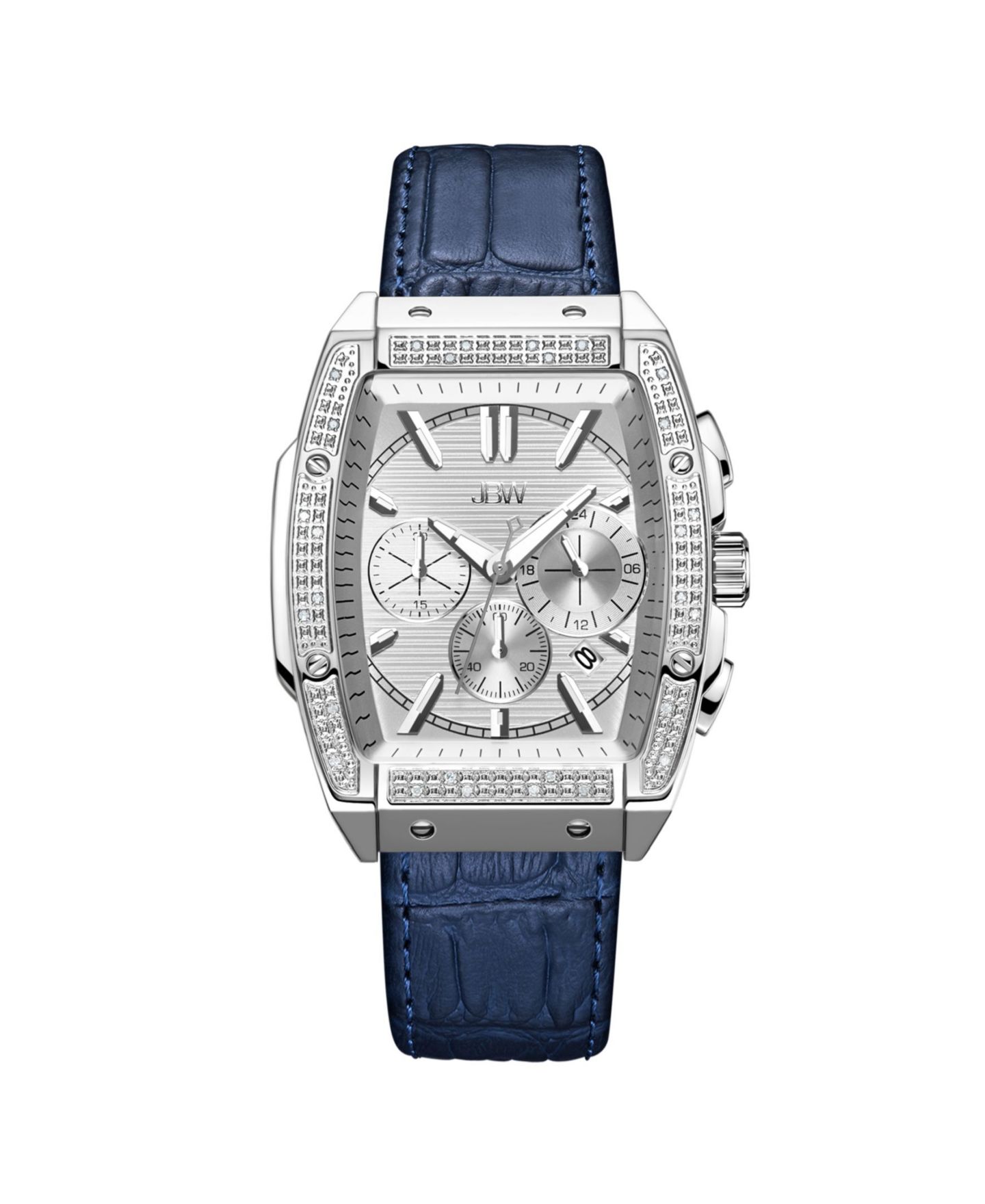 Мужские часы Jbw Echelon Diamond (1/4 ct. t.w.) Watch in Stainless Steel 41mm, цвет: Синий — фото 1