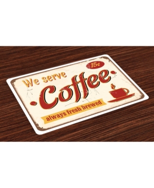 Ambesonne Retro Place Mats Set of 4