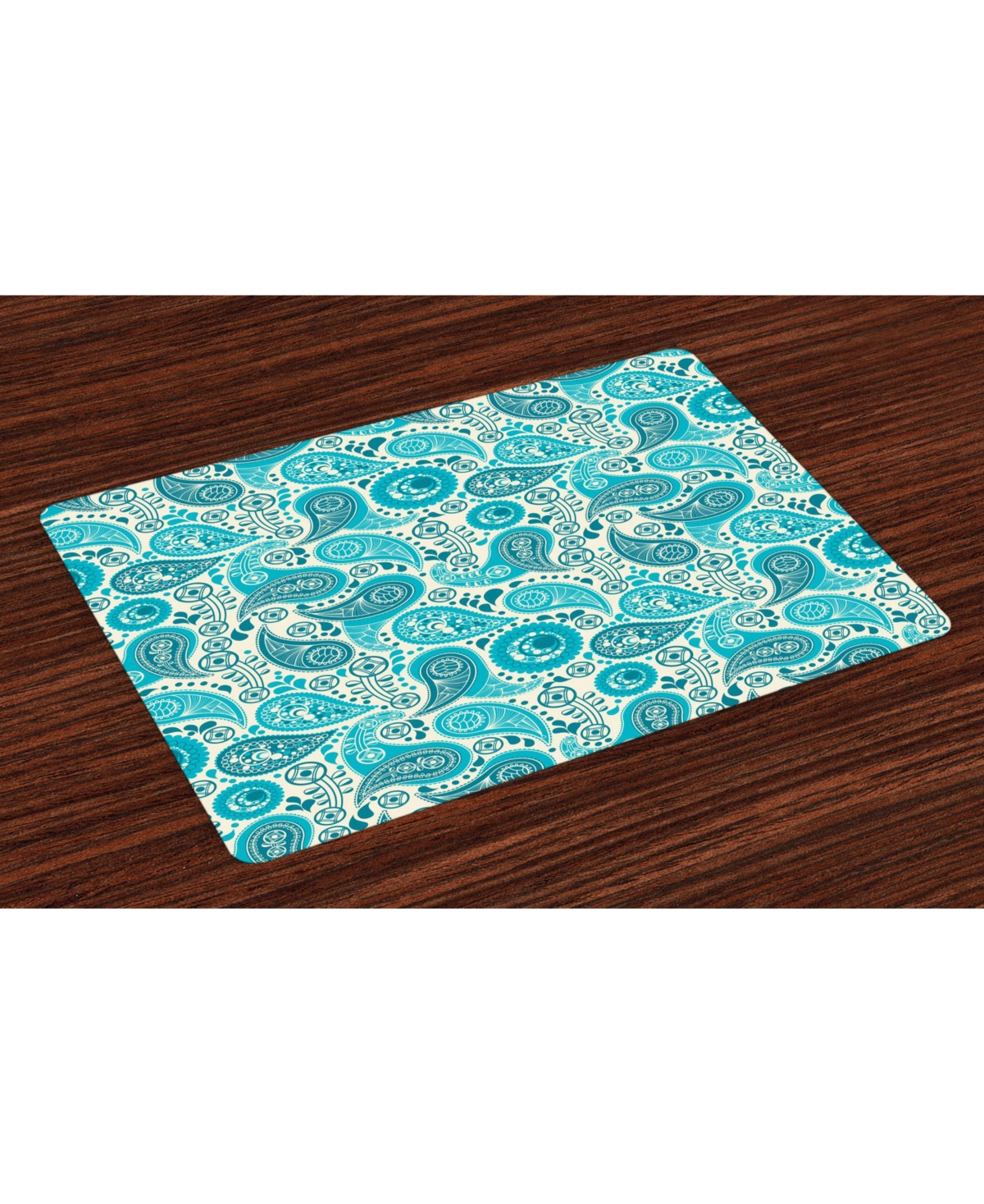 AMBESONNE TURQUOISE PLACE MATS, SET OF 4