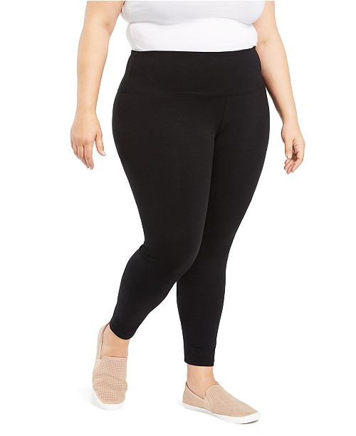 Style & Co Plus Size Tummy-Control Leggings, Created for Macy's ...